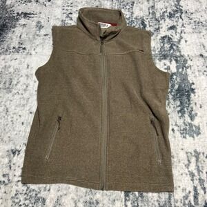 Mountain Khakis Mens Classic Fit Full Zip Waffle Knit Fleece Vest Brown Medium